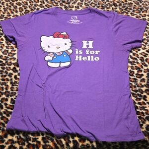 Hello Kitty Purple Tee with Red and Blue Accents